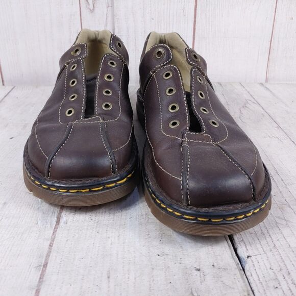 NO LACES - Dr. Martens Oxfords Men\'s SIZE 11 Leather Shoes - 11199 Brown, CLEAN